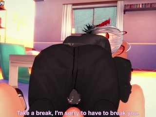 W from Arknights Gives You A Footjob Hentai POV