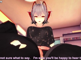 W from Arknights Gives You A Footjob Hentai POV