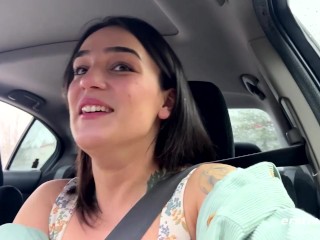 Ersties - Harper is excited to finger herself to orgasm in the car