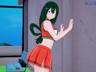 Tsuyu Asui and Izuku Midoriya have intense sex on the rooftop. - My Hero Academia Hentai