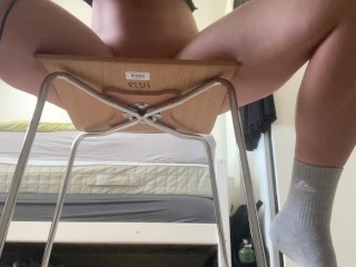 Discrete pussy rubbing during a meeeting