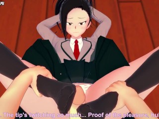 Momo Yaoyorozu from Boku No Hero Academia Gives You A Footjob Hentai POV