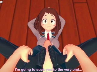 Ochako Uraraka from Boku No Hero Academia Gives You A Footjob Hentai POV