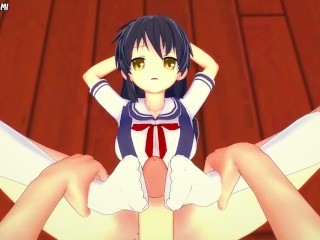 Misae Sagara from Clannad Gives You A Footjob Hentai POV