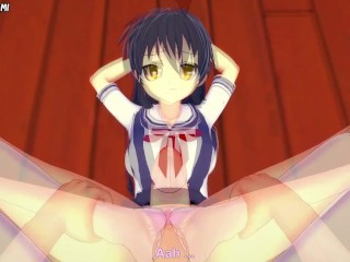 Misae Sagara from Clannad Gives You A Footjob Hentai POV