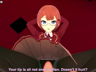 Rizu Ogata from We Never Learn Gives You A Footjob Hentai POV