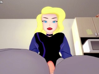 Black Canary from DC Gives You A Footjob Hentai POV