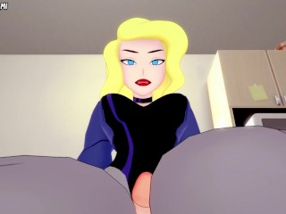 Black Canary from DC Gives You A Footjob Hentai POV