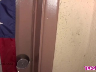 Sexy Blonde Teen swallows cum from Step-Dad