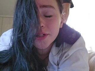 Beautiful Brunette Girlfriend Anal Tease Dirty Talk Cum On Ass