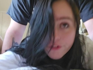 Beautiful Brunette Girlfriend Anal Tease Dirty Talk Cum On Ass