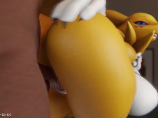 Furry MILF Renamon  is  fucked in the pussy