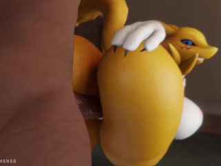 Furry MILF Renamon  is  fucked in the pussy