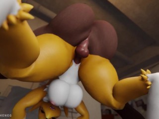 Furry MILF Renamon  is  fucked in the pussy