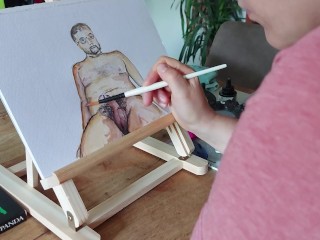 Drawing a naked guy