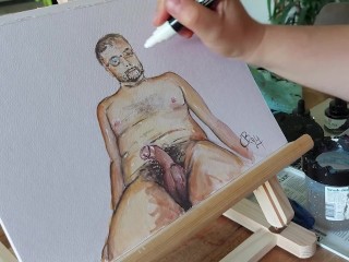 Drawing a naked guy