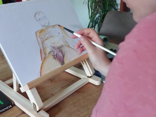 Drawing a naked guy