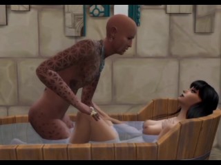 the priest fucks the queen of Egypt in the bathroom