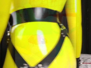 Latex doggystyle sex in silver and yellow suits v160 - trailer