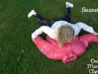 windbreaker and puffer