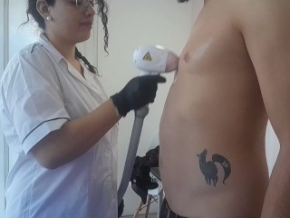 Sesion de depilacion definitiva laser con final feliz le saco la leche Ft. BabyLuna939