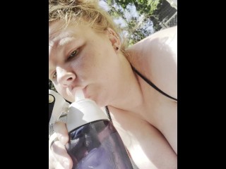 BBW hot sweaty fun in the sun compilation😱 my neighbor was watching me😱