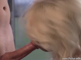 Practicing Her Unique Blowjob Talents