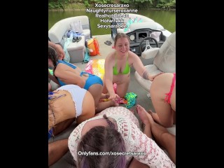 Pregnant slut gets filled up on a boat