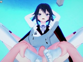 Houki from InfiniteStratos Gives You A Footjob Hentai POV