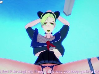 Jolyne from JoJo's Bizarre Adventure Gives You A Footjob Hentai POV