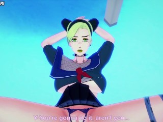 Jolyne from JoJo's Bizarre Adventure Gives You A Footjob Hentai POV