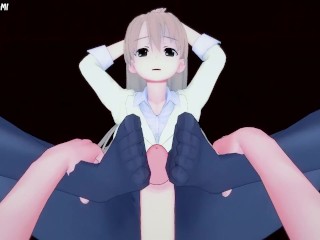 Yuzuki from Kiss X Sis Gives You A Footjob Hentai POV