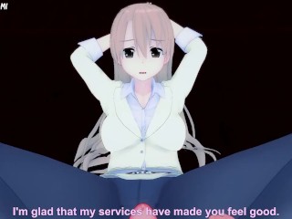 Yuzuki from Kiss X Sis Gives You A Footjob Hentai POV