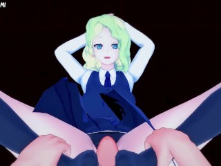 Diana from Little Witch Academia Gives You A Footjob Hentai POV