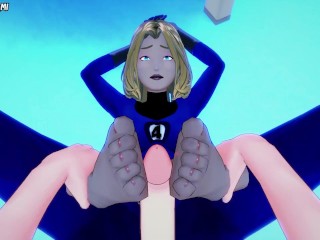 Susan Storm from Marvel Gives You A Footjob Hentai POV