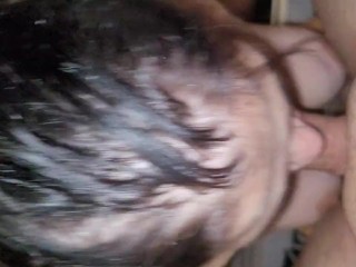 Stepsister making  sloppy BLOWJOB with deepthoart, CUM in mounth