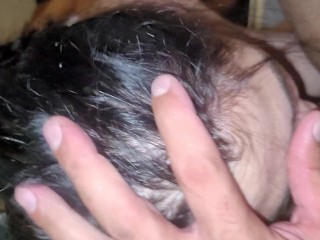 Stepsister making  sloppy BLOWJOB with deepthoart, CUM in mounth