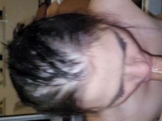 Stepsister making  sloppy BLOWJOB with deepthoart, CUM in mounth