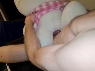 Sex with HELLO KITTY bigg plushie, cumming hard on her