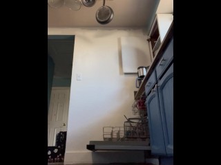 Doing dishes nude and mastrubating