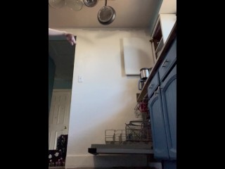 Doing dishes nude and mastrubating