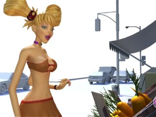 3DGSPOT - Horny Girl Gets Orgasm While Fucking Both Her Holes With Vegetables! 3D CARTOON PORN!