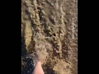 Washing off my beautiful Feet at sandy beach Lovely Bea