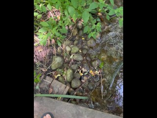 College Boy Peeing in the Park River - Dane Coxx