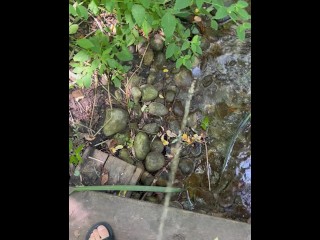 College Boy Peeing in the Park River - Dane Coxx