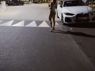 Walking back from a night out in Cap d'Agde, with my spanked ass!