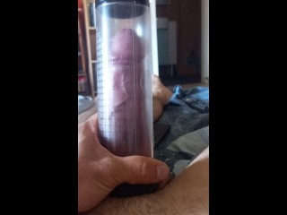 Cock pumping with New pump toy