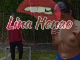 Lina Henao fucking outdoors on the public sports field with her soccer coach Dani Clark. Football!!