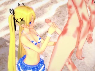 Marie Rose bikini sucking on the beach | 1 | DOA | Full & POV on Patreon: Fantasyking3