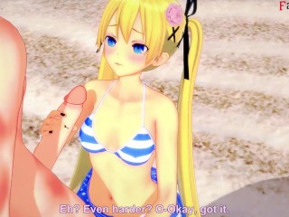 Marie Rose bikini sucking on the beach | 1 | DOA | Full & POV on Patreon: Fantasyking3